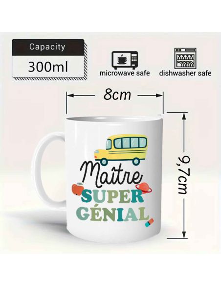 Coffret Mug + Porte clefs "Maître Super Génial et au Top"
