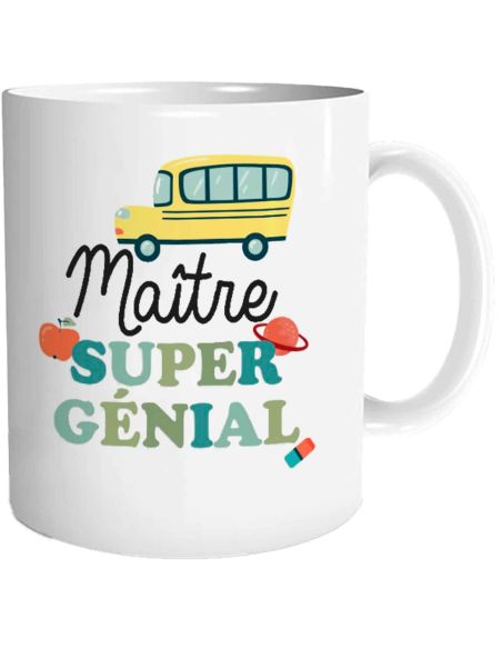 Coffret Mug + Porte clefs "Maître Super Génial et au Top"