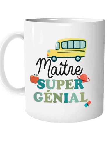Coffret Mug + Porte clefs "Maître Super Génial et au Top"