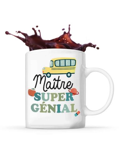 Coffret Mug + Porte clefs "Maître Super Génial et au Top"