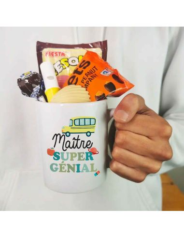 Coffret Mug + Porte clefs "Maître Super Génial et au Top"