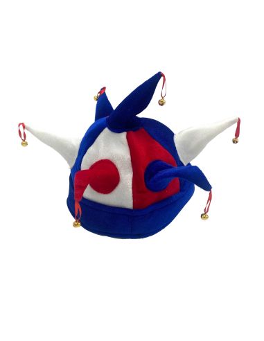 Chapeau de Bouffon - Bleu, Blanc, Rouge - Taille Adulte