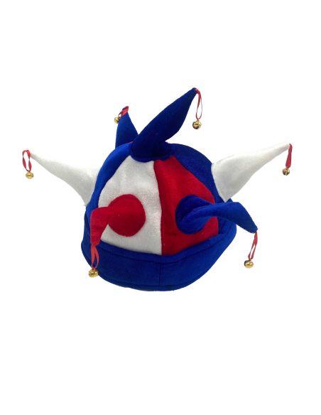 Chapeau de Bouffon - Bleu, Blanc, Rouge - Taille Adulte
