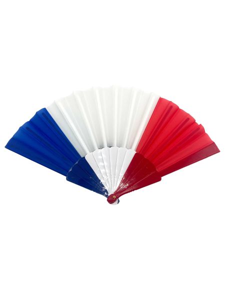 Eventail Drapeau Français - Bleu, Blanc ,Rouge