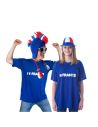 Bonnet Bleu avec Crête Tricolore - Taille unique