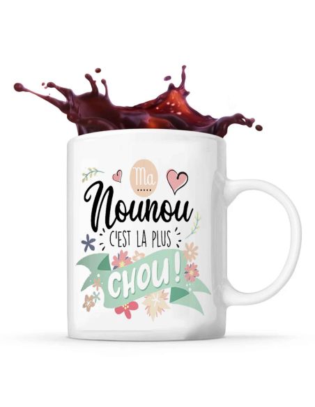 Mug "Ma Nounou c'est la plus chou" - Dimensions : 11,5 x 8 x 9,7 cm