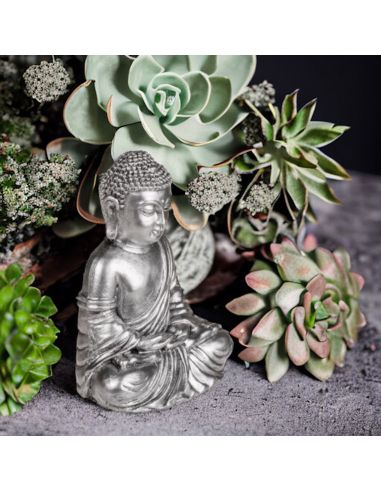 Statue de Bouddha Zen / Matière : Polyrésine / Dimensions : 15 x 10 cm