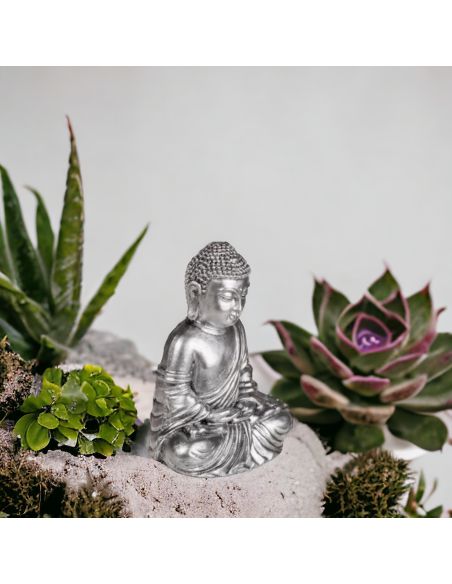 Statue de Bouddha Zen / Matière : Polyrésine / Dimensions : 15 x 10 cm