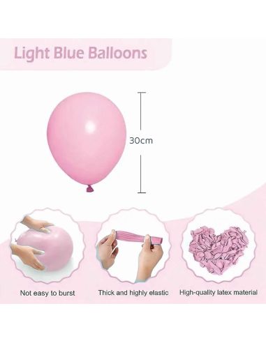 Sachet de 20 Ballons Rose Pastel - Dimensions : 30 x 30 cm