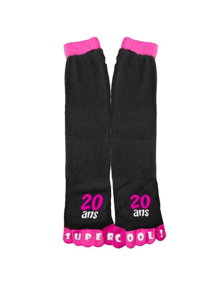 Chaussettes Orteils "20 ANS SUPER COOL !" Imprimé en Relief - Taille Unique