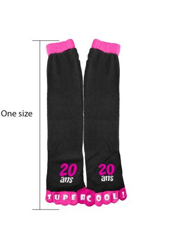 Chaussettes Orteils "20 ANS SUPER COOL !" Imprimé en Relief - Taille Unique