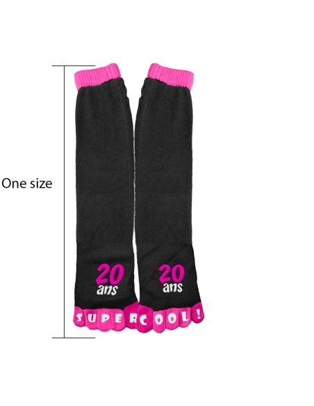 Chaussettes Orteils "20 ANS SUPER COOL !" Imprimé en Relief - Taille Unique