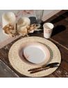 4 Sets De Table  "La Maison du Bonheur" en Toile de Jute - Diamètre : 38 cm
