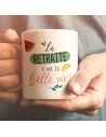 Mug "La retraite, c'est la belle vie !" - Dimensions : 11,5 x 8 x 9,5 cm