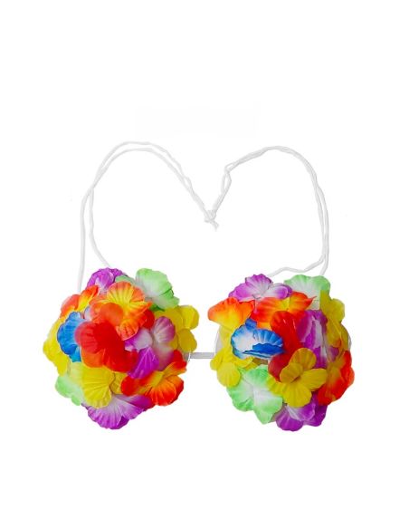 Soutien-gorge Hawaïen à Fleurs Multicolores - Taille unique