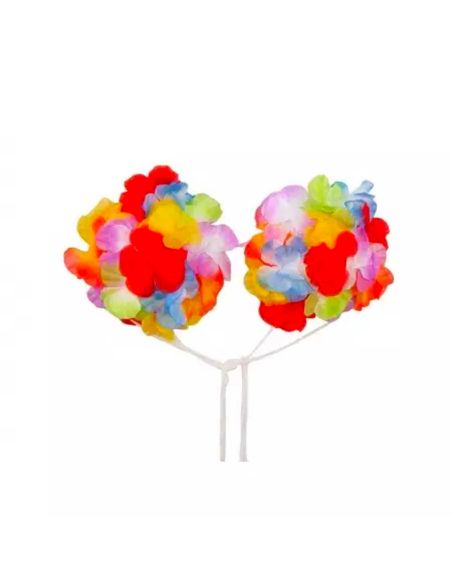 Soutien-gorge Hawaïen à Fleurs Multicolores - Taille unique