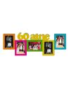 Cadre Photo "60 aine" Pêle-mêle  5 Vues - Dimensions : 64,8 x 23,5 cm