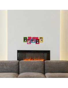 Cadre Photo "50 aine" Pêle-mêle  5 Vues - Dimensions : 64,8 x 23,5 cm 2