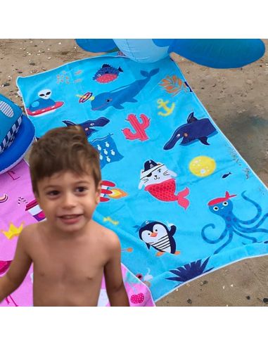 Serviette de Bain enfant - Dimensions : 120x60cm - Existe en 2 modèles