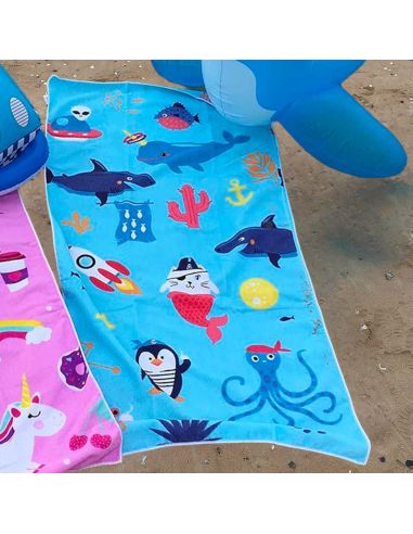 Serviette de Bain enfant - Dimensions : 120x60cm - Existe en 2 modèles