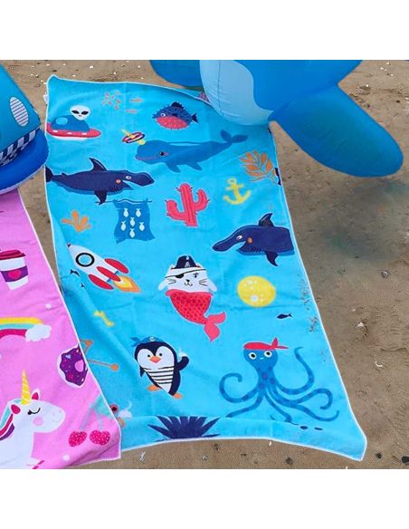 Serviette de Bain enfant - Dimensions : 120x60cm - Existe en 2 modèles
