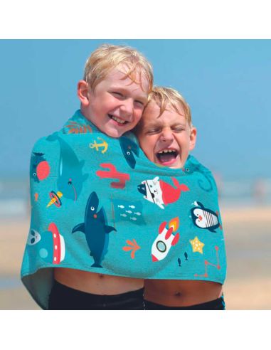 Serviette de Bain enfant - Dimensions : 120x60cm - Existe en 2 modèles