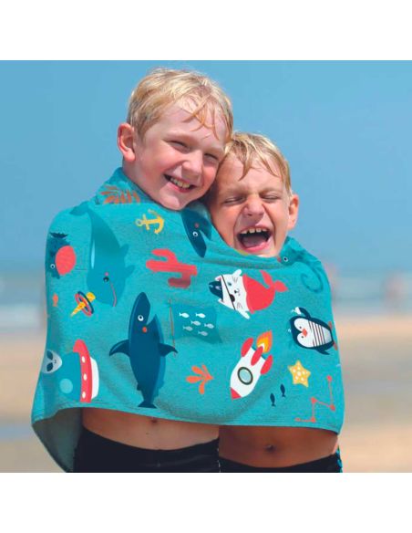 Serviette de Bain enfant - Dimensions : 120x60cm - Existe en 2 modèles