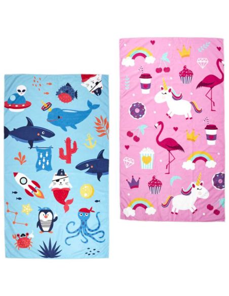 Serviette de Bain enfant - Dimensions : 120x60cm - Existe en 2 modèles