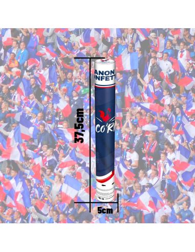 Canon à Confettis rond bleu, blanc, rouge
