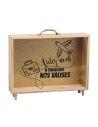 Urne "Voyage" en bois et Verre Doré Pailleté - Dimensions : 35 x 7,5 x 30 cm