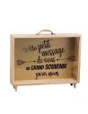 Urne "Message et Souvenir" en bois et Verre Doré Pailleté - Dimensions : 35 x 7,5 x 30 cm