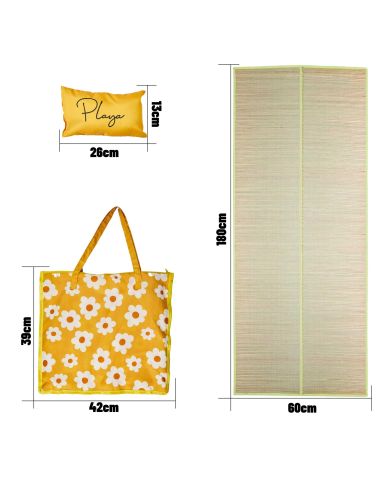 Accessoires de Plage - Sac Natte de Plage et Son Coussin