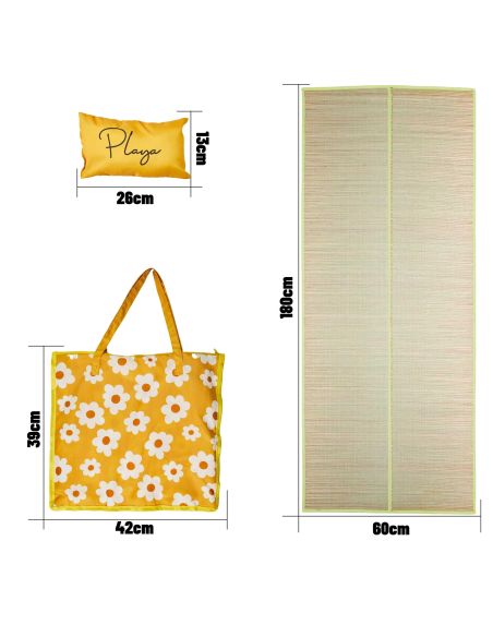 Accessoires de Plage - Sac Natte de Plage et Son Coussin