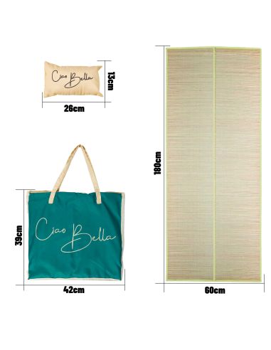 Accessoires de Plage - Sac Natte de Plage et Son Coussin