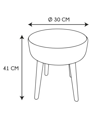 Tabouret Mirage - Dimensions 41 x 30 x 30 cm