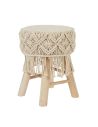 Tabouret Boho Beige - Dimensions 42 x 32 x 32 cm