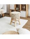 Tabouret Boho Beige - Dimensions 42 x 32 x 32 cm
