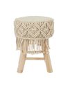 Tabouret Boho Beige - Dimensions 42 x 32 x 32 cm