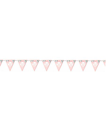 Guirlande 10 Fanion Baby Shower "Mon petit bébé" Rose