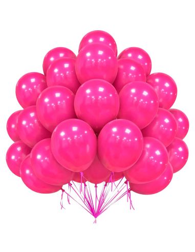 Sachet de 20 Ballons Fuschia - Dimensions : 30 x 30 cm