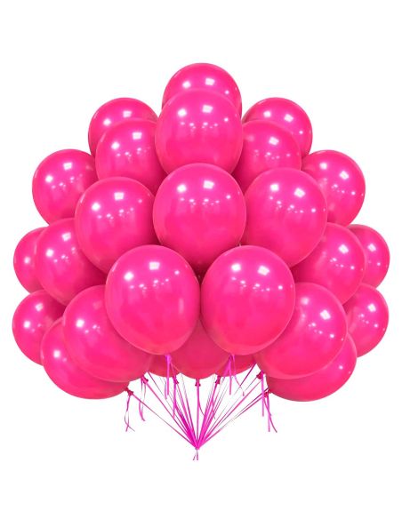 Sachet de 20 Ballons Fuschia - Dimensions : 30 x 30 cm