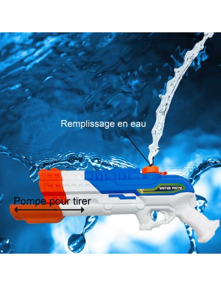 Pistolet à Eau à Pression 4 Jets Simultanés - 44cm