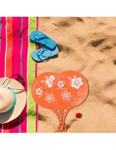 Ensemble 2 Raquettes de Plage + balle - coloris au choix