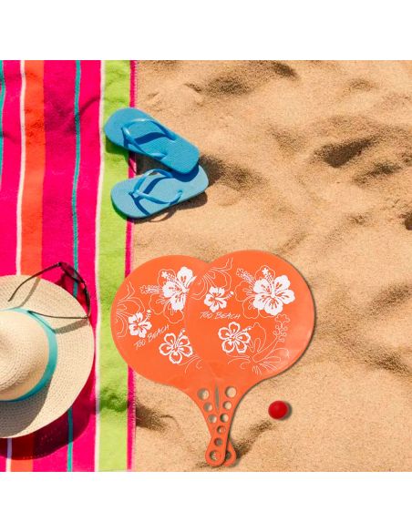 Ensemble 2 Raquettes de Plage + balle - coloris au choix