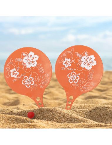 Ensemble 2 Raquettes de Plage + balle - coloris au choix