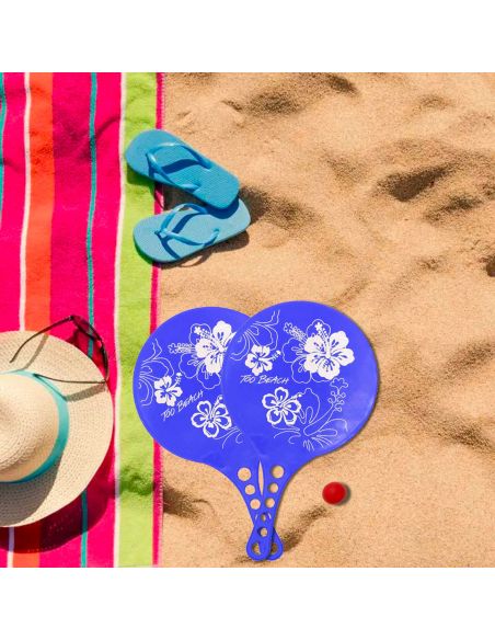 Ensemble 2 Raquettes de Plage + balle - coloris au choix