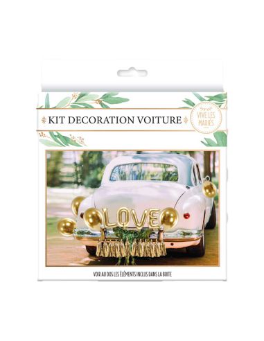 Kit de Décoration de Voiture Mariage - Ballons - Guirlande