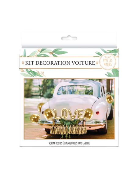 Kit de Décoration de Voiture Mariage - Ballons - Guirlande