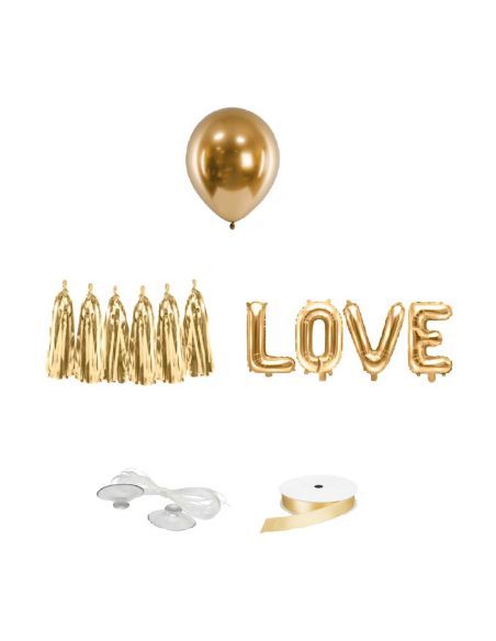 Kit de Décoration de Voiture Mariage - Ballons - Guirlande