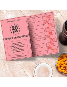 Faux Permis Humoristique 20 ans "Permis de Grandir" - Dimensions : 44 x 20,5 cm 2
